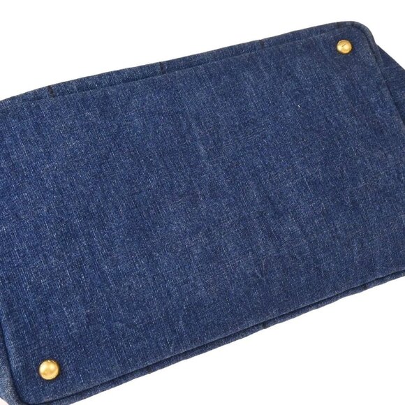 Prada Blue Denim Canapa Tote Handbag - Picture 5 of 11